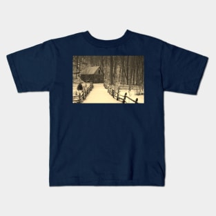 Winter Scene in Connecticut Kids T-Shirt